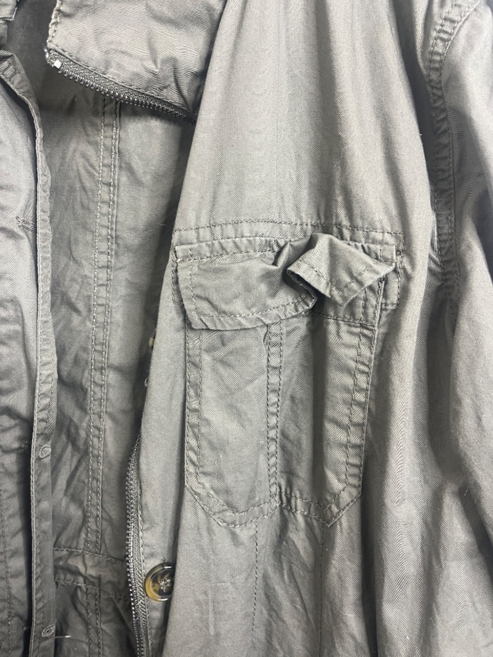Buffalo David Bitton Olive Green Utility Jacket Lightweight Military Style Large - Picture 5 of 5